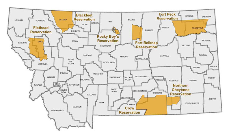 Montana Reservation Map